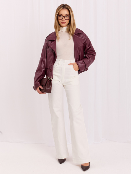 Białe jeansowe spodnie wide leg 