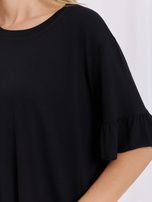 Czarna damska bluzka oversize z wiskozy