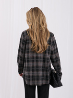 Czarna flanelowa koszula oversize w kratę