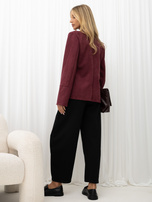 Burgundowa marynarka oficerska w stylu vintage