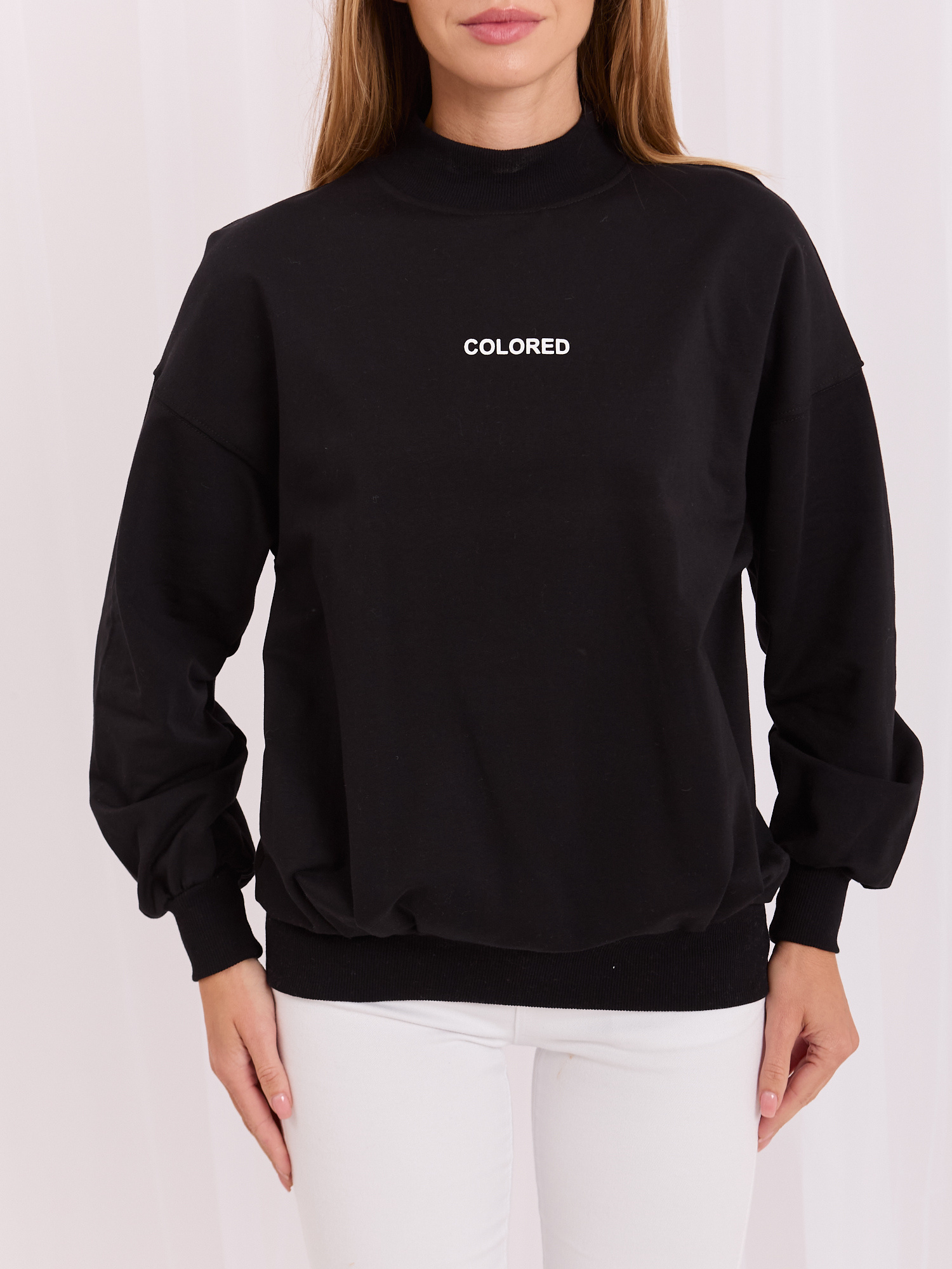 Czarna bluza damska bez kaptura Dylan RUE PARIS