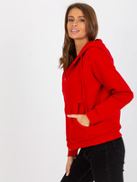 Czerwona dresowa rozpinana bluza basic z kieszeniami RUE PARIS
