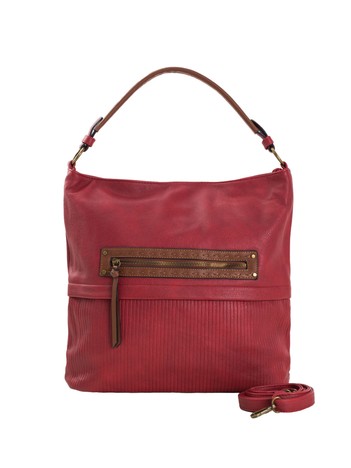 Ciemnoczerwona pojemna torba shopper z podszewką 