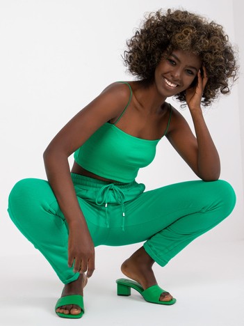 Zielone spodnie dresowe z bawełny Approachable