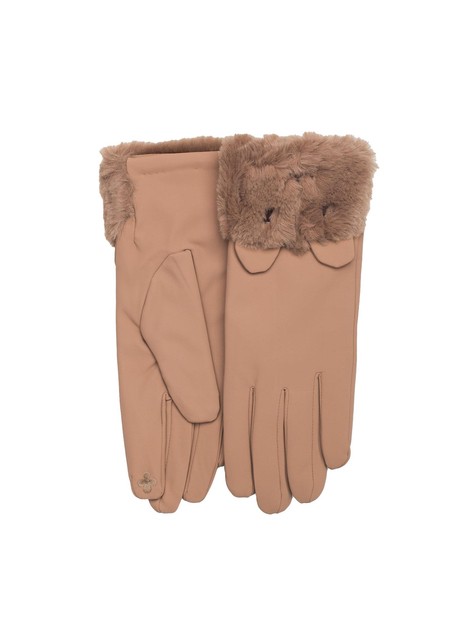 Beżowe damskie rękawiczki ocieplane