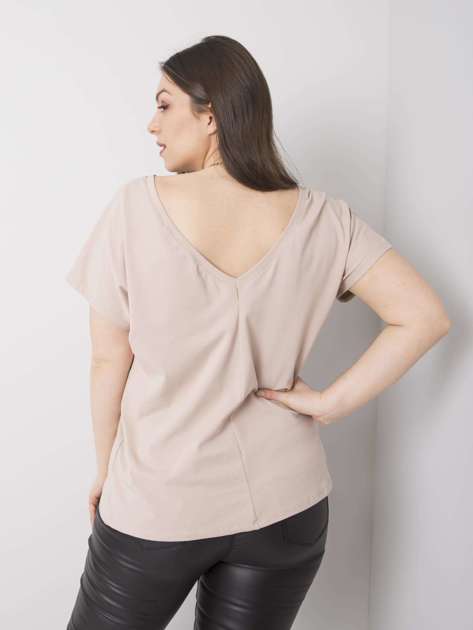 Beżowy t-shirt plus size Beverly