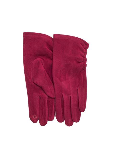 Bordowe rękawiczki damskie na zimę