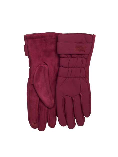 Bordowe rękawiczki na zimę dotykowe 