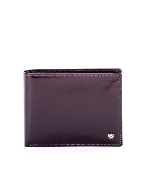 Czarny elegancki skórzany portfel męski 