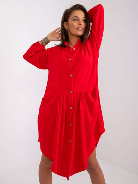 Czerwona sukienka oversize Monica RUE PARIS