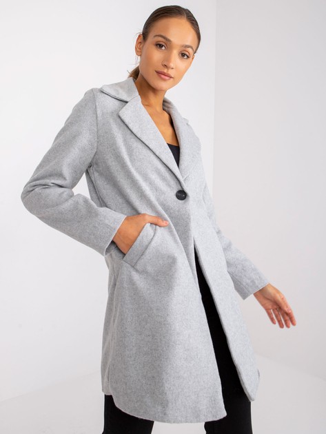 Szary damski płaszcz oversize Louise RUE PARIS 