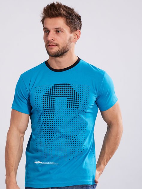 T-shirt dla mężczyzny z nadrukiem niebieski